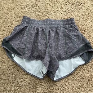 size 6 gray track shorts lululemon